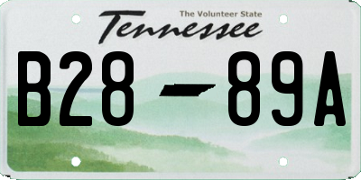 TN license plate B2889A