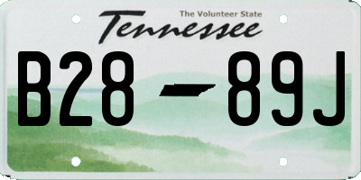 TN license plate B2889J