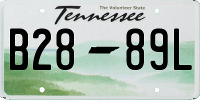 TN license plate B2889L