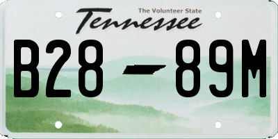 TN license plate B2889M