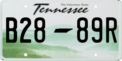 TN license plate B2889R