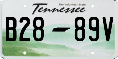 TN license plate B2889V