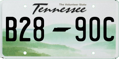 TN license plate B2890C