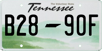 TN license plate B2890F