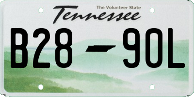 TN license plate B2890L