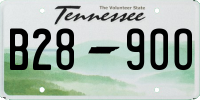 TN license plate B2890O