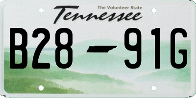 TN license plate B2891G