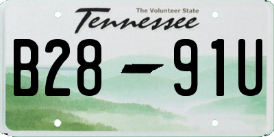 TN license plate B2891U