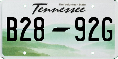 TN license plate B2892G