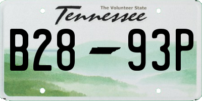 TN license plate B2893P
