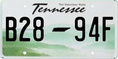 TN license plate B2894F