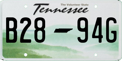 TN license plate B2894G