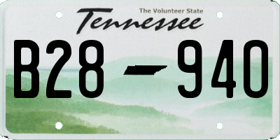 TN license plate B2894O