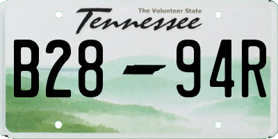 TN license plate B2894R