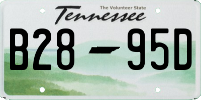 TN license plate B2895D