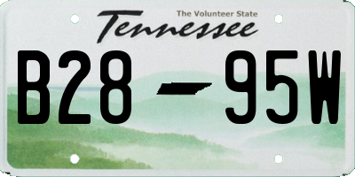 TN license plate B2895W