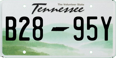 TN license plate B2895Y