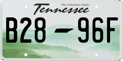 TN license plate B2896F