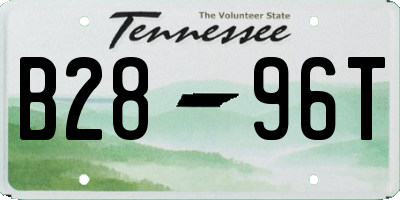 TN license plate B2896T
