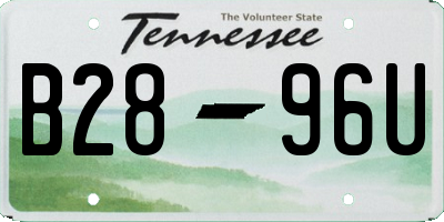 TN license plate B2896U