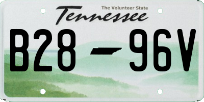 TN license plate B2896V