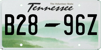 TN license plate B2896Z