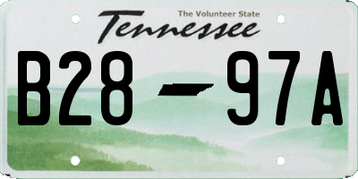 TN license plate B2897A