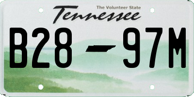 TN license plate B2897M