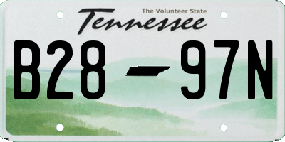 TN license plate B2897N