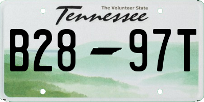 TN license plate B2897T