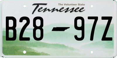 TN license plate B2897Z