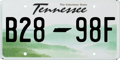 TN license plate B2898F