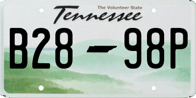 TN license plate B2898P