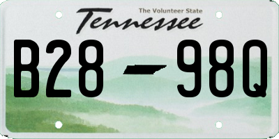 TN license plate B2898Q