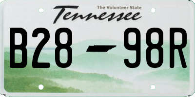 TN license plate B2898R
