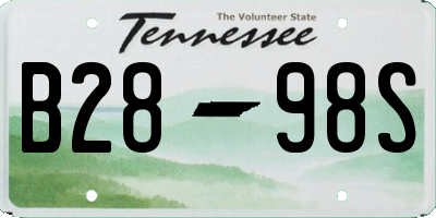 TN license plate B2898S