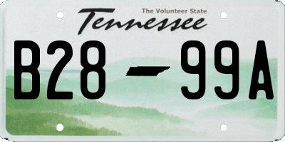 TN license plate B2899A