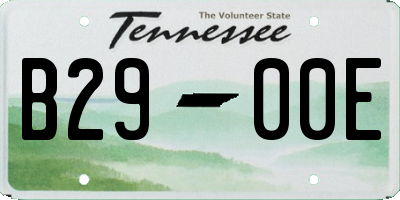 TN license plate B2900E