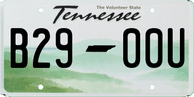 TN license plate B2900U