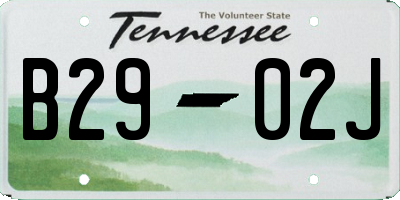 TN license plate B2902J