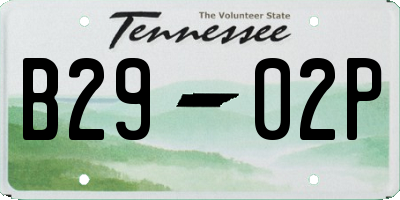 TN license plate B2902P