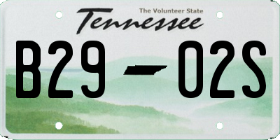 TN license plate B2902S