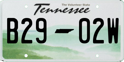 TN license plate B2902W