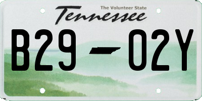 TN license plate B2902Y