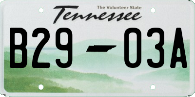 TN license plate B2903A