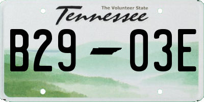 TN license plate B2903E