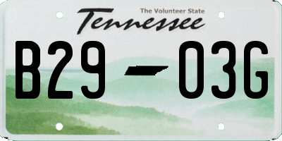 TN license plate B2903G