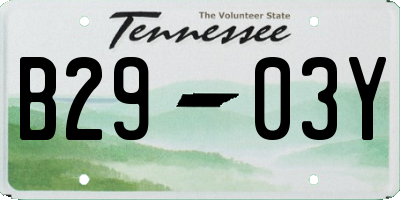 TN license plate B2903Y