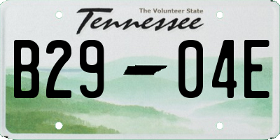 TN license plate B2904E