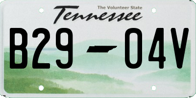 TN license plate B2904V